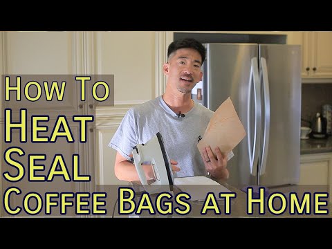 Part of a video titled How To: Sealing Coffee Bags with an Iron - YouTube