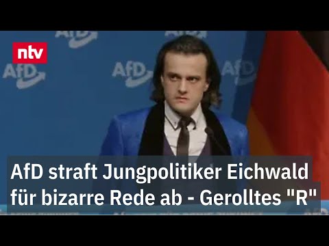 AfD straft Jungpolitiker Eichwald für bizarre Rede ab - Auffällig gerolltes "R" | ntv