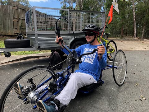 Nathan's 73rd training ride on his hand cycle