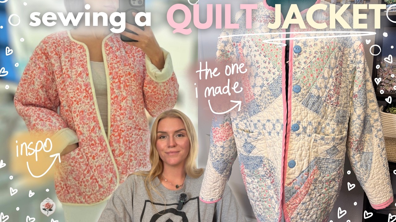 I turned this QUILT into a JACKET and I am OBSESSED! ❤️‍🔥 my first time using an etsy pattern.. 😳