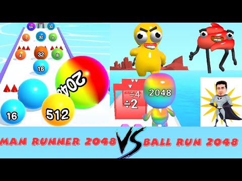 MAN RUNNER 2048 VS Ball Run 2048 - (Max Level)