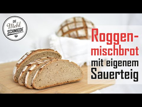 ROGGENBROT selber backen // Roggenmischbrot mit SAUERTEIG // backen mit SAUERTEIG