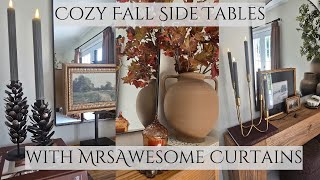 🍁 Cozy & Chic Fall Side Table Ideas | Styling New Curtains