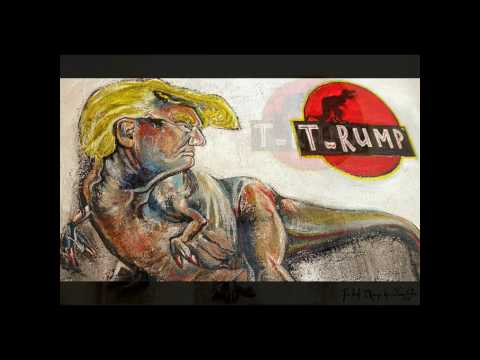 #DumpTrump IV by Corinne Sutter: Painting of a dinosaur* (a real Tyrantosaurus)