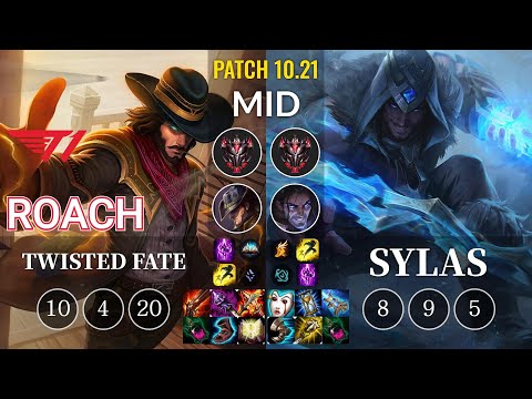 T1 Roach Twisted Fate vs Sylas Mid - KR Patch 10.21