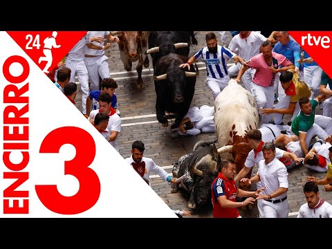 July 9 2024 encierro with Victoriano del Río bulls in Pamplona