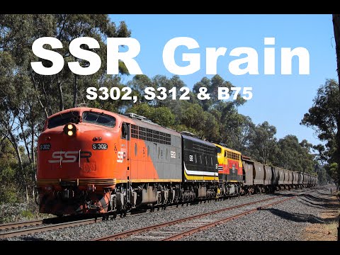 Loaded SSR Broad Gauge Grain Train from Deniliquin - S302, S312 & B75
