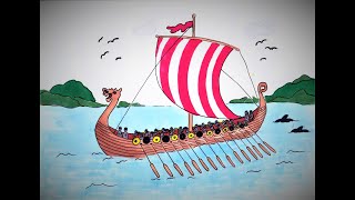 How to draw a Viking Longship.    ( Dragonship /Drakkar)