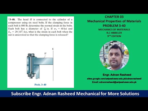 3-40| Chapter 3 | Mechanics of Materials by R.C Hibbeler
