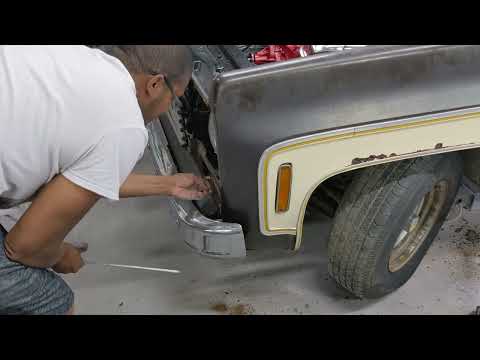 HOW TO REMOVE A SQUARE BODY CHEVY TRUCK FENDER 73-87 Chevy C 10 GMC Cheyenne 3 Wheels 1 Block #3W1B