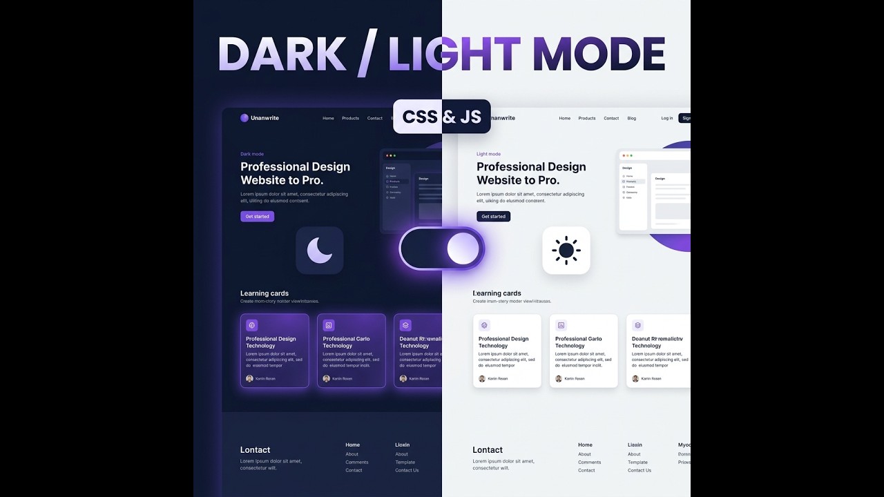 Dark / Light Mode Toggle – CSS & JavaScript Tutorial | Theme Switch