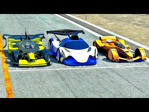 Devel Sixteen GTR vs Red Bull X VISION 2030 vs McLaren MP4-X at Spa