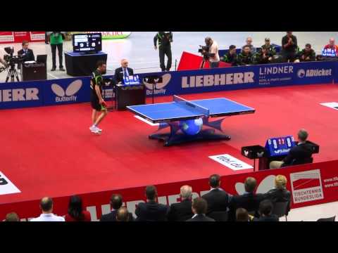 Tischtennis Finale Bremen - Ochsenhausen - Adrian Crisan VS Ryu Seung Min Satz 5