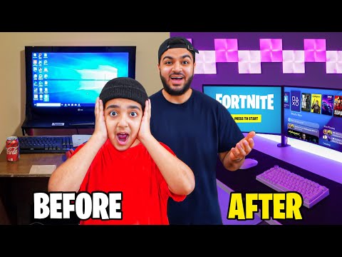 Surprising My Little Brother With His Dream Fortnite Gaming Setup