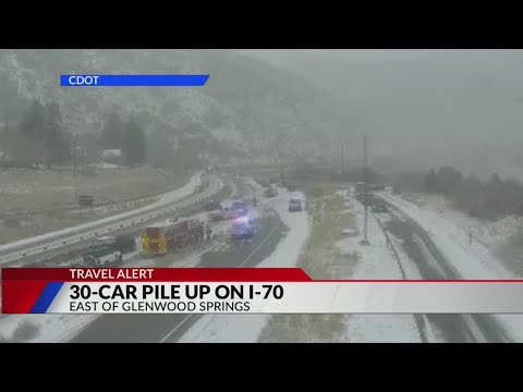 50 cars crash in multiple pileups on I-70