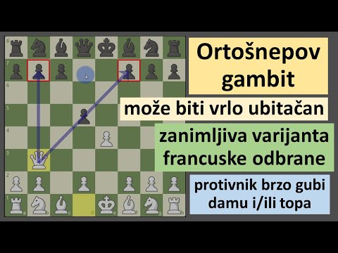 Ortošnepov gambit može biti ubitačan - interesantna varijanta francuske odbrane
