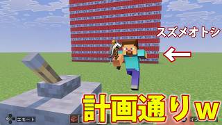 初心者のスズメオトシを騙してイジめるマインクラフトｗｗ