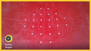 6x2x2 seq 366|sikku kolam|rangoli|kolam with dots@sathiya rangoli