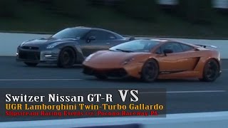 preview picture of video 'Switzer Nissan GT R vs UGR Lamborghini Twin Turbo Gallardo'