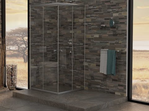 CrystalTech St. Marco Chrome Corner Entry Shower Enclosure - CTG801 - 885 x 885 x 1850mm