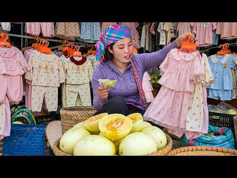 Harvesting Giant Melon Farm – Single Mom Sells them at the Market and Buys New Clothes for Daughter