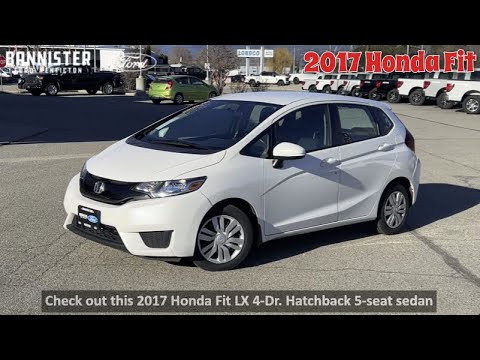 2017 Honda Fit LX CVT in White for sale at Bannister Ford Penticton in Penticton, BC