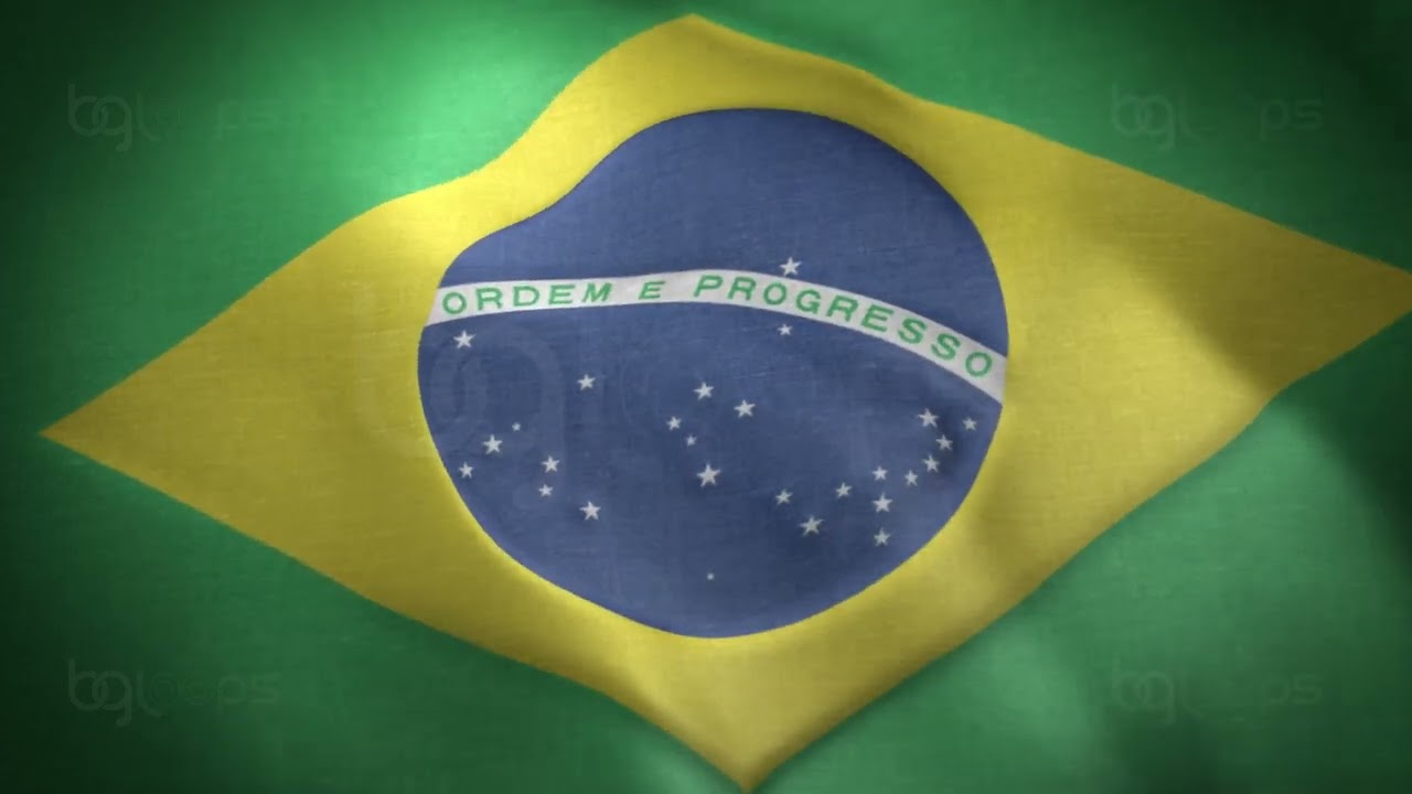 Brazil Flag - Realistic - Waving Flag - Full HD - 1080 - Seamless Loop