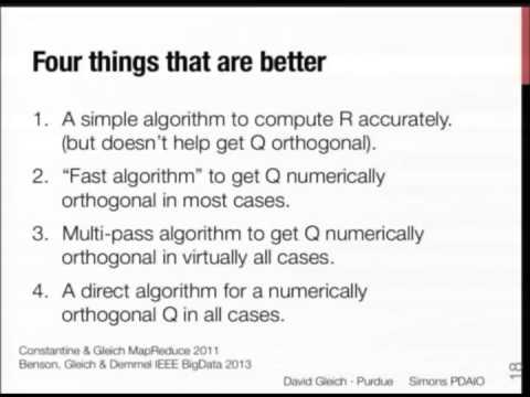 Tall-and-skinny QR Factorizations in MapReduce