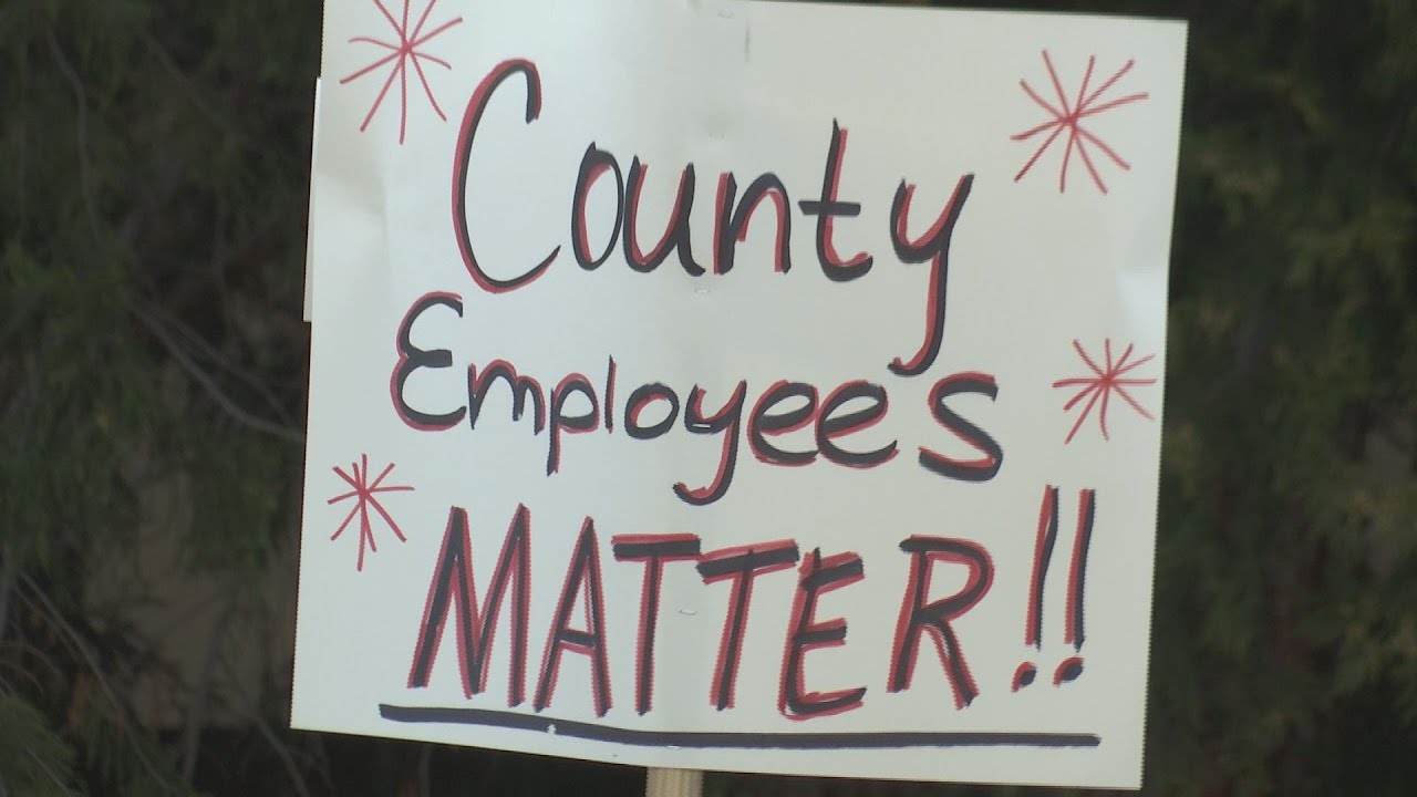 Siskiyou County employees picket through Yreka on first day of strike