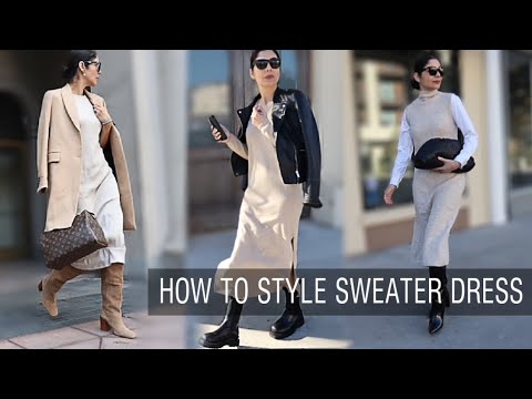 HOW TO STYLE A SWEATER DRESS | 9 autumn winter outfit...