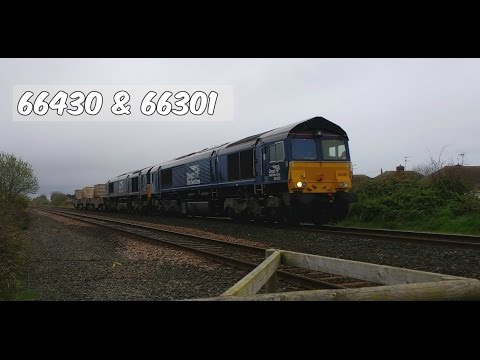 Prestatyn 12.4.2017 - DRS 66430 & 66301 on Valley flasks - Class 66 horns