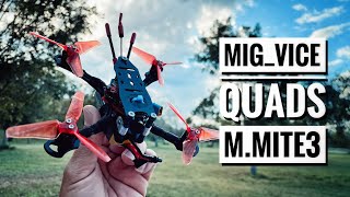 Maiden flight maiden crash Mig_Vice Quads Mini Mite 3” freestyle fpv drone. ParadiseFPV