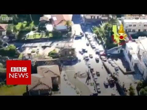 Mount Etna: Aerial footage shows damage from Italy quakes - BBC News
