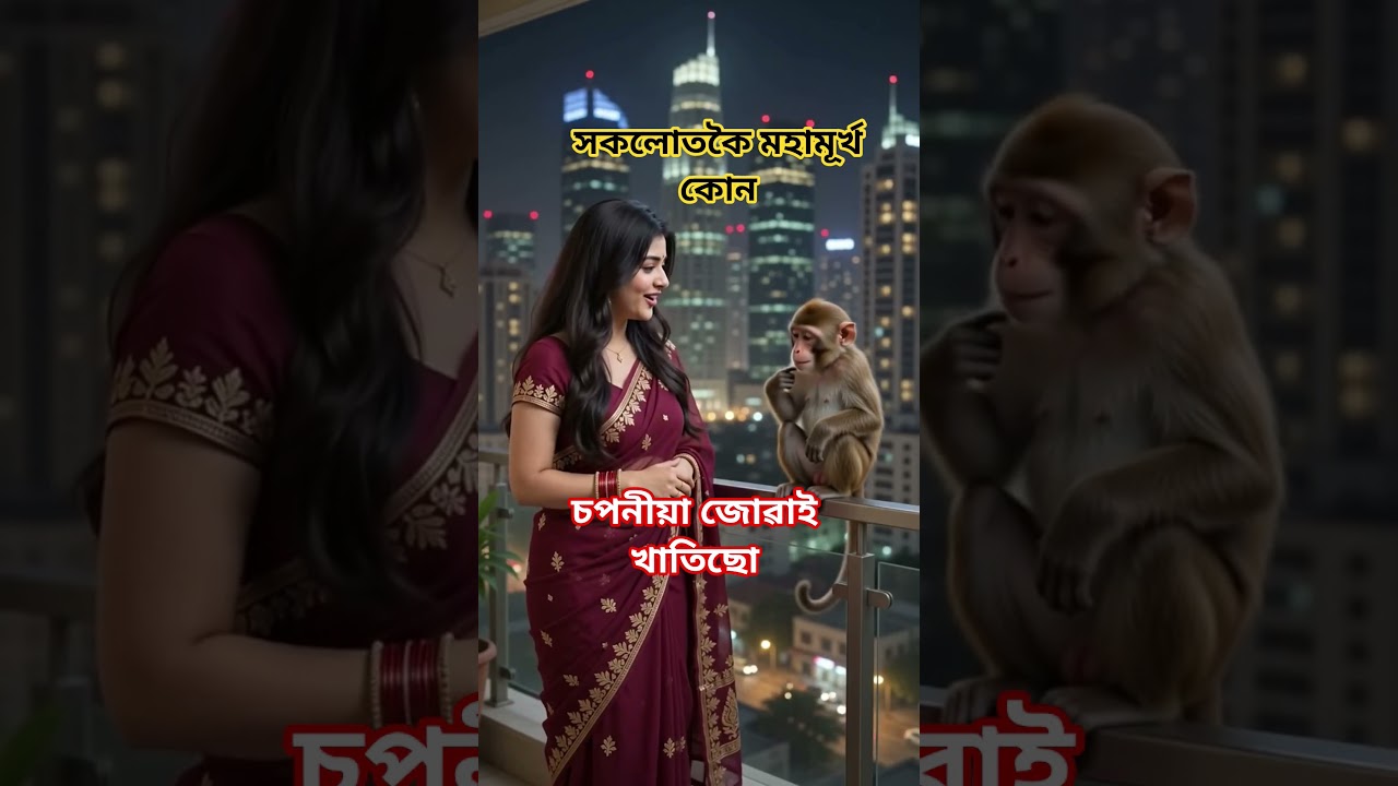 শহুৰৰ চ পনীয়া জোৱাই । #shortsviral #monkey #funnyshorts #viralvideo #youtubeshorts #youtubesearch .