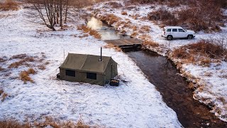 SNOWSTORM INCOMING !! Camping In A LARGE INFLATABLE TENT On New Years Eve !!!