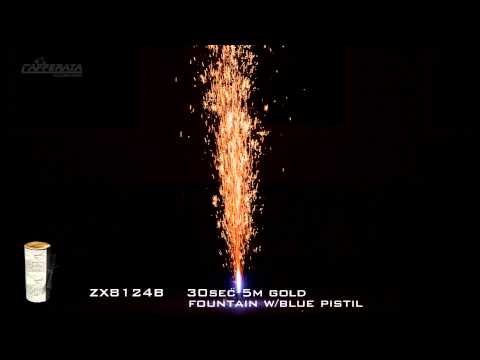 Showtime PSE - ZX8124B - 30sec 5m gold fountain w/blue pistil