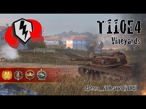 World of Tanks Blitz Replays - T110E4 at Vineyards w/ Akeron_10HeavyS [10HV]