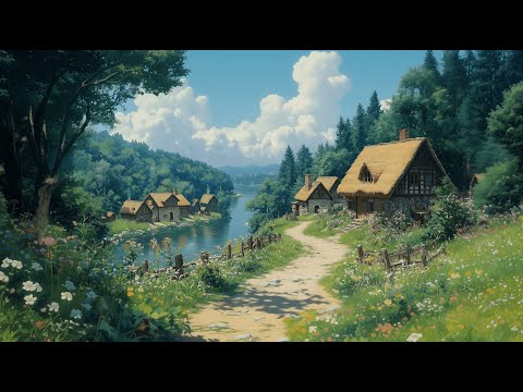 Peaceful Life in a Medieval Village - Cozy Ambient Music & Nature🌻