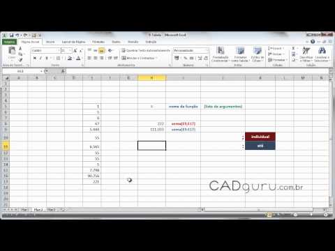 Aula 3.1- O que é e como inserir as Funções nos cálculos - Curso Gratuito Excel 2010 - CADguru