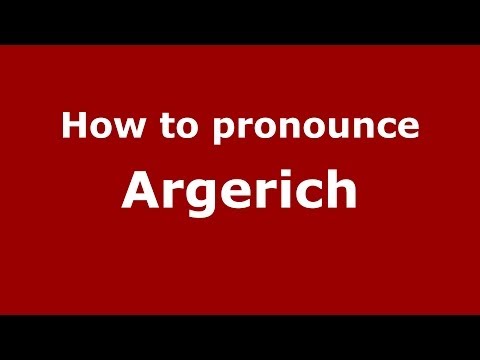How to pronounce Argerich