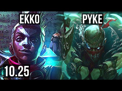 EKKO vs PYKE (MID) | 4/1/9, 66% winrate | EUW Diamond | v10.25