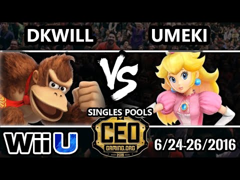 CEO 2016 Smash 4 - Umeki (Peach) Vs. iQHQ | DKwill (Donkey Kong) SSB4 Tournament - Smash Wii U