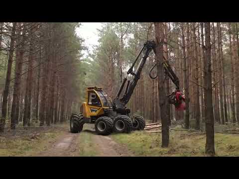 Perfekt für die Durchforstung: Sampo 6-Rad Harvester HR56 mit 10m Kran und SP 461LF Harvesterkopf