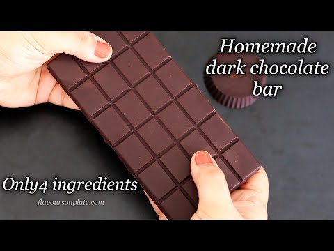 4 ingredient delicious homemade chocolate bar that you must try | Homemade dark chocolate bar recipe