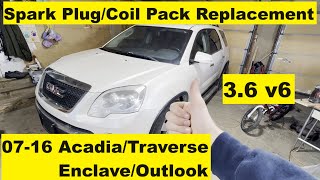Spark Plugs and Coil Pack Replacement GMC Acadia 07 08 09 10 11 12 13 14 15 16 2013 2014 2015 2016