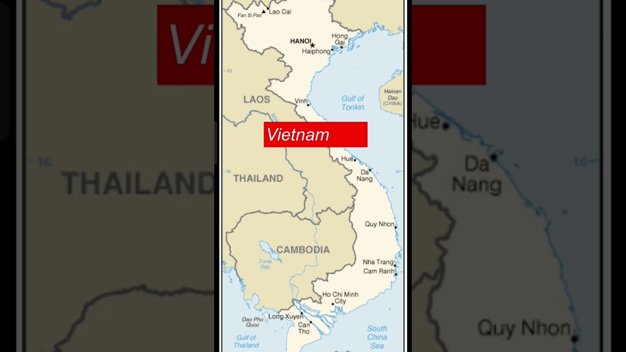 vietnam map and city with famous| world map of countries|# countries map|# famous countries