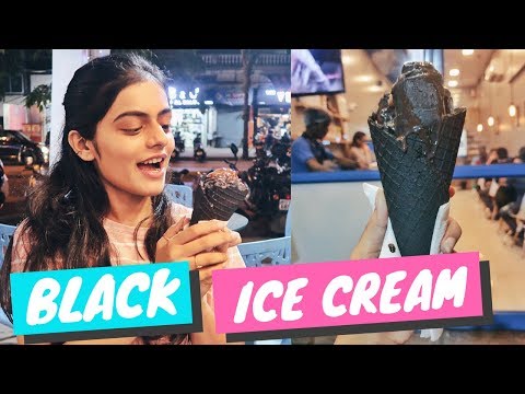 I TRIED BLACK ICE CREAM!! | #DHWANISDIARY