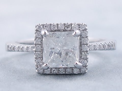 1.19 ctw Princess Cut Diamond Engagement Ring - BigDiamondsUSA