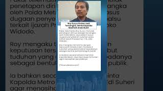 Roy Suryo Ngamuk! Protes Jadi Tersangka dan Minta Kapolda Nasihati Penyidik Kasus Ijazah Jokowi!