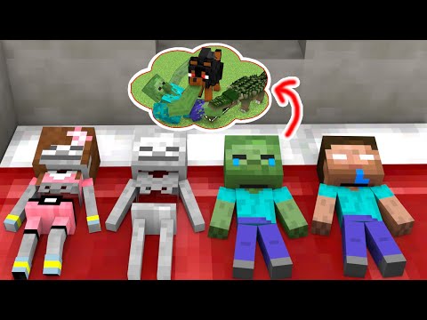 BABY ZOMBIE IS GUARDED BY IRON GOLEM - Minecraft Animation